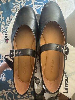 Madewell Black Mary Jane Flats with Buckle